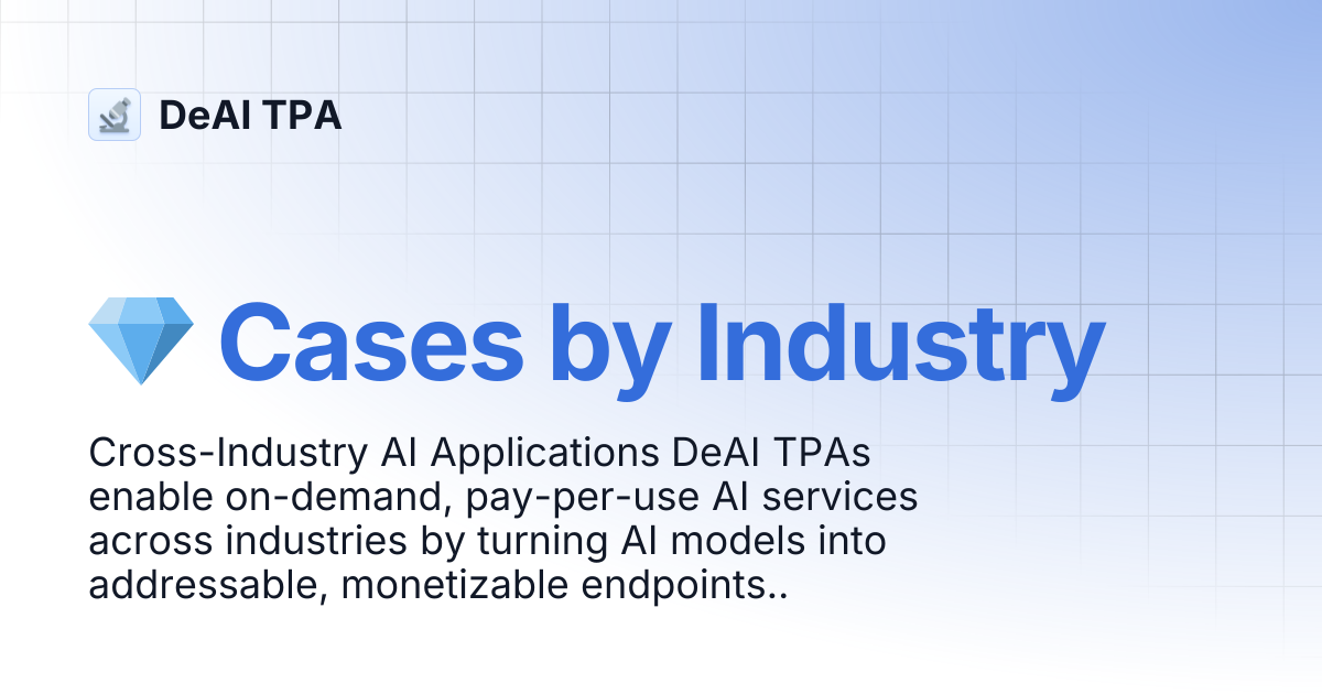 💎 Cases by Industry | DeAI TPA